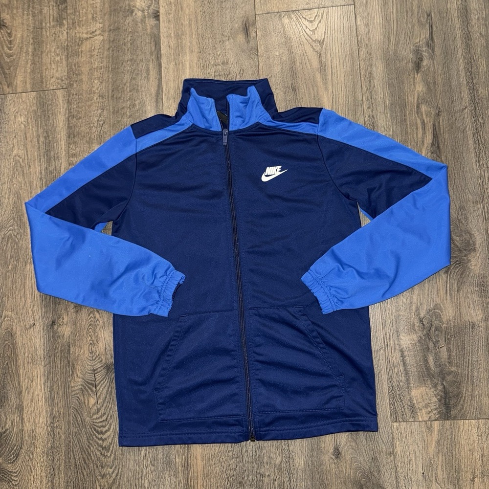 Nike Boys Size XL Full-Zip Athletic Jacket Blue With‎ Logo Sport Outdoor Active